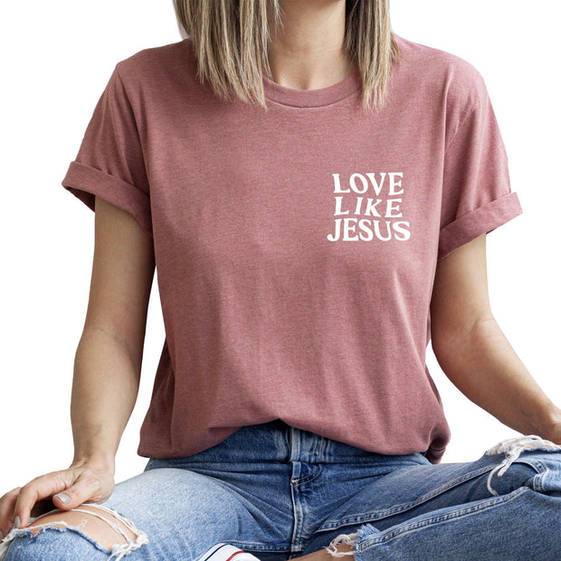 Verita Culture Women's Love Like Jesus Christian Graphic Short Sleeve Tee T-shirt - JNR Products