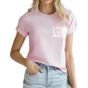 Verita Culture Women's Love Like Jesus Christian Graphic Short Sleeve Tee T-shirt - JNR Products