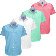 Visive Mens Big and Tall Oxford Shirt - 4 Pack Button Down Short Sleeve Dress Shirt - Versatile for Business & Casual Events - Comfort Fit - Breathable Material - Sizes small to 4XL For Big men - JNR Products