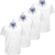 Visive Mens Big and Tall Oxford Shirt - 4 Pack Button Down Short Sleeve Dress Shirt - Versatile for Business & Casual Events - Comfort Fit - Breathable Material - Sizes small to 4XL For Big men - JNR Products