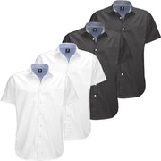 Visive Mens Big and Tall Oxford Shirt - 4 Pack Button Down Short Sleeve Dress Shirt - Versatile for Business & Casual Events - Comfort Fit - Breathable Material - Sizes small to 4XL For Big men - JNR Products