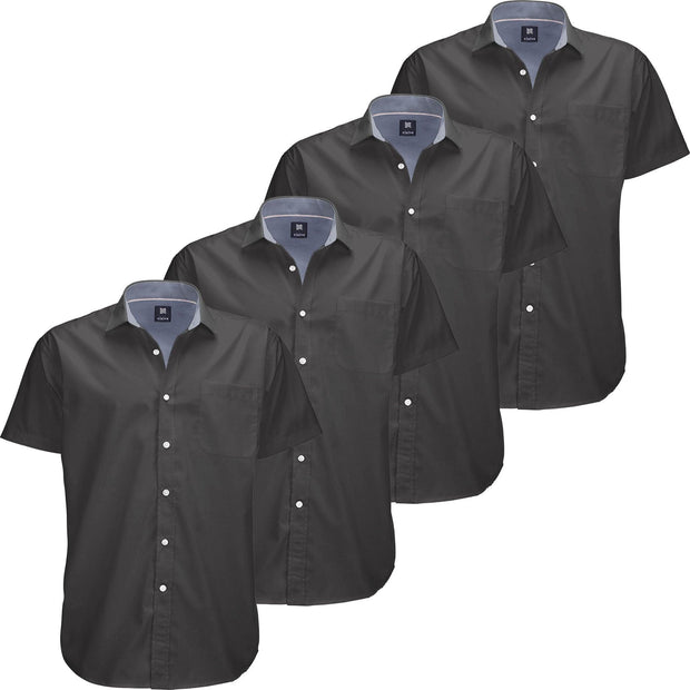 Visive Mens Big and Tall Oxford Shirt - 4 Pack Button Down Short Sleeve Dress Shirt - Versatile for Business & Casual Events - Comfort Fit - Breathable Material - Sizes small to 4XL For Big men - JNR Products