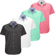 Visive Mens Big and Tall Oxford Shirt - 4 Pack Button Down Short Sleeve Dress Shirt - Versatile for Business & Casual Events - Comfort Fit - Breathable Material - Sizes small to 4XL For Big men - JNR Products