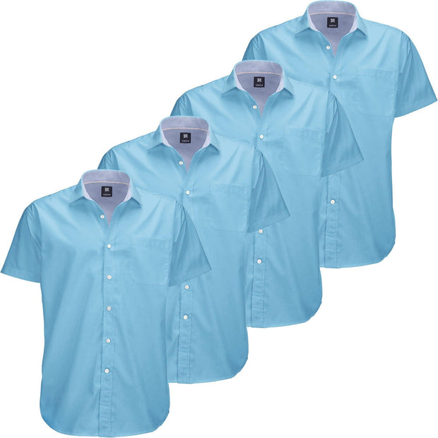 Visive Mens Big and Tall Oxford Shirt - 4 Pack Button Down Short Sleeve Dress Shirt - Versatile for Business & Casual Events - Comfort Fit - Breathable Material - Sizes small to 4XL For Big men - JNR Products