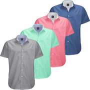 Visive Mens Big and Tall Oxford Shirt - 4 Pack Button Down Short Sleeve Dress Shirt - Versatile for Business & Casual Events - Comfort Fit - Breathable Material - Sizes small to 4XL For Big men - JNR Products