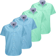 Visive Mens Big and Tall Oxford Shirt - 4 Pack Button Down Short Sleeve Dress Shirt - Versatile for Business & Casual Events - Comfort Fit - Breathable Material - Sizes small to 4XL For Big men - JNR Products