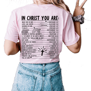 Womens Christian Tshirt In Christ You Are Loved Scripture BIble Verses Christian T-shirt Graphic Tee-White-large - JNR Products