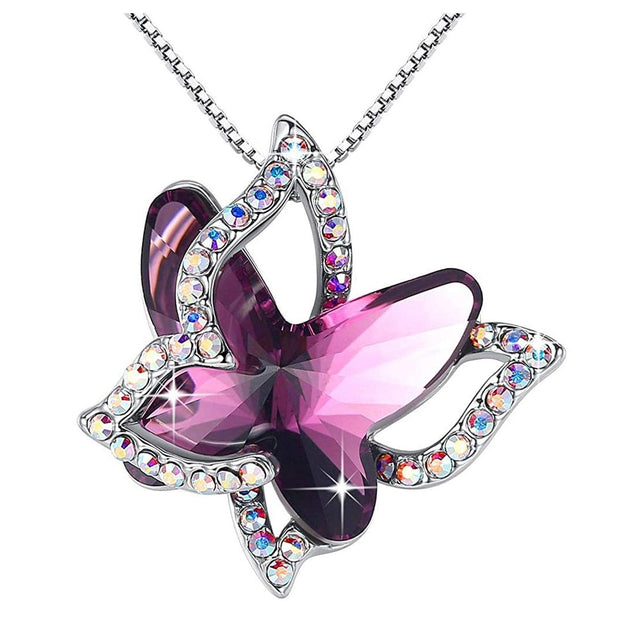 Xuemjiao Necklaces for Women Butterfly Crystal Necklace with Premium Birthstone Crystal Jewelry Gifts for Women Necklace (L,One Size) - JNR Products