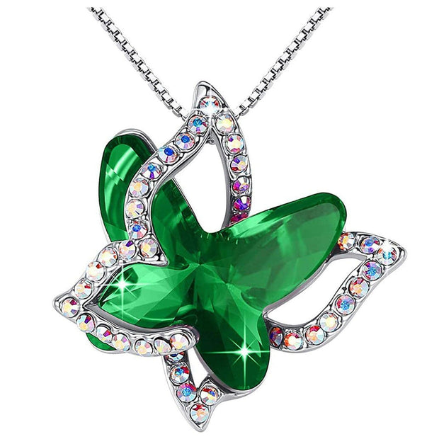 Xuemjiao Necklaces for Women Butterfly Crystal Necklace with Premium Birthstone Crystal Jewelry Gifts for Women Necklace (L,One Size) - JNR Products