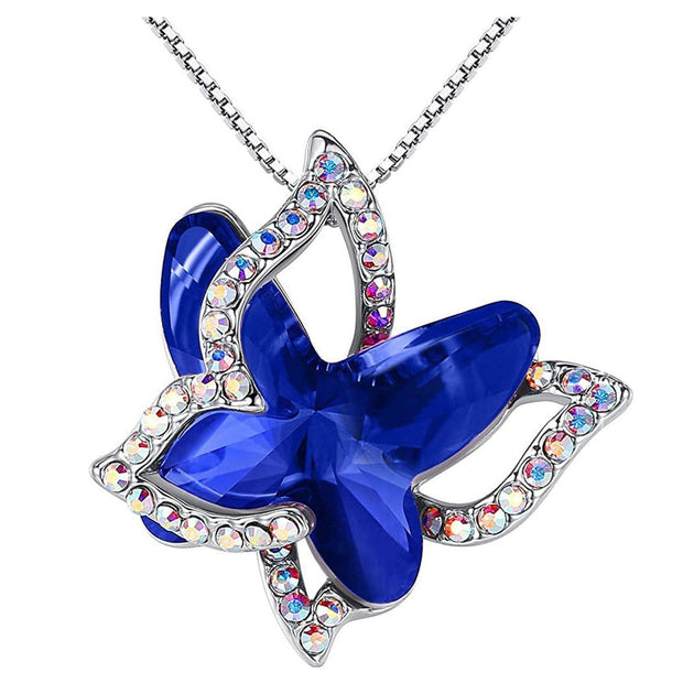 Xuemjiao Necklaces for Women Butterfly Crystal Necklace with Premium Birthstone Crystal Jewelry Gifts for Women Necklace (L,One Size) - JNR Products