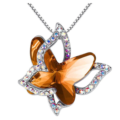 Xuemjiao Necklaces for Women Butterfly Crystal Necklace with Premium Birthstone Crystal Jewelry Gifts for Women Necklace (L,One Size) - JNR Products