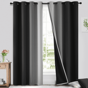 Yakamok Ombre 100% Blackout Curtains for Bedroom, Room Darkening Gradient Blue Curtains for Living Room Grommet Window Curtains 95 inches Long,2 Panels,52x95 inch - JNR Products