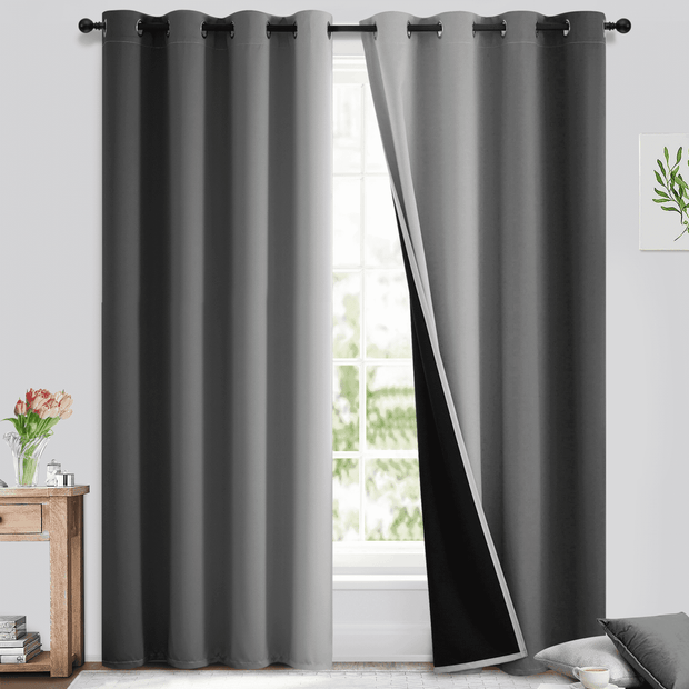 Yakamok Ombre 100% Blackout Curtains for Bedroom, Room Darkening Gradient Blue Curtains for Living Room Grommet Window Curtains 95 inches Long,2 Panels,52x95 inch - JNR Products