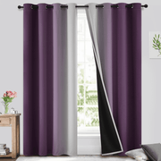 Yakamok Ombre 100% Blackout Curtains for Bedroom, Room Darkening Gradient Blue Curtains for Living Room Grommet Window Curtains 95 inches Long,2 Panels,52x95 inch - JNR Products