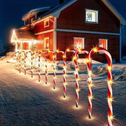 Solar-Powered Candy Cane Christmas Lights, 18in Outdoor Decorative String with 8 Modes - Perfect for Lawn, Yard, Garden & Xmas Tree, Christmas Decor - JNR Products