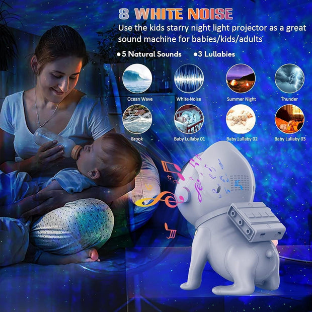 Star Projector,Galaxy Projector for Bedroom,Space Dog Projector with Bluetooth Speaker,21 Color Modes,White Noise,Remote & App Control,Night Light for Kids Adults Game Room Theater Ceiling Decor - JNR Products