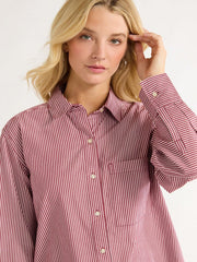 Free Assembly Women’s Button Front Boxy Cotton Tunic Shirt with Long Sleeves, Sizes XS-XXL - JNR Products