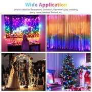 TSV 9.8ft Curtain String Light w/ Remote, 300 LED Fairy Lights for Home Bedroom Wedding Party Decor - JNR Products