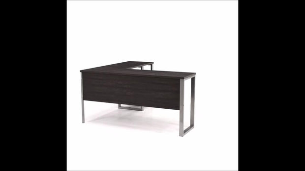 Sauder Rock Glen Contemporary L-Shaped Desk with Drawers, Blade Walnut Finish - JNR Products