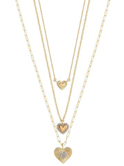 Jessica Simpson Fashion Gold Metal Layer Heart Necklace - JNR Products