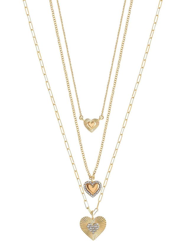 Jessica Simpson Fashion Gold Metal Layer Heart Necklace - JNR Products