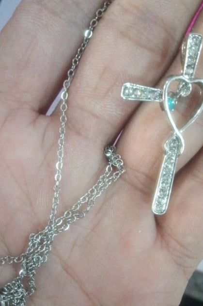 Fashion Cross Religious Belief Inlaid Zircon Pendant