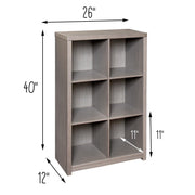 Honey-Can-Do Laminate 6-Cubby Cube Storage Shelves, Gray, Holds up to 15 lb per Shelf - JNR Products