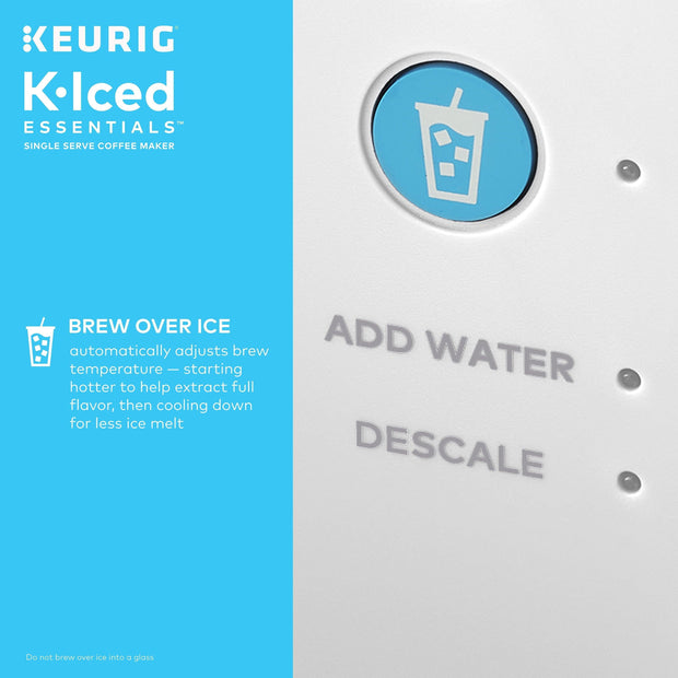 Keurig K-Iced Essentials Iced and Hot Single-Serve K-Cup Pod Coffee Maker, White - JNR Products