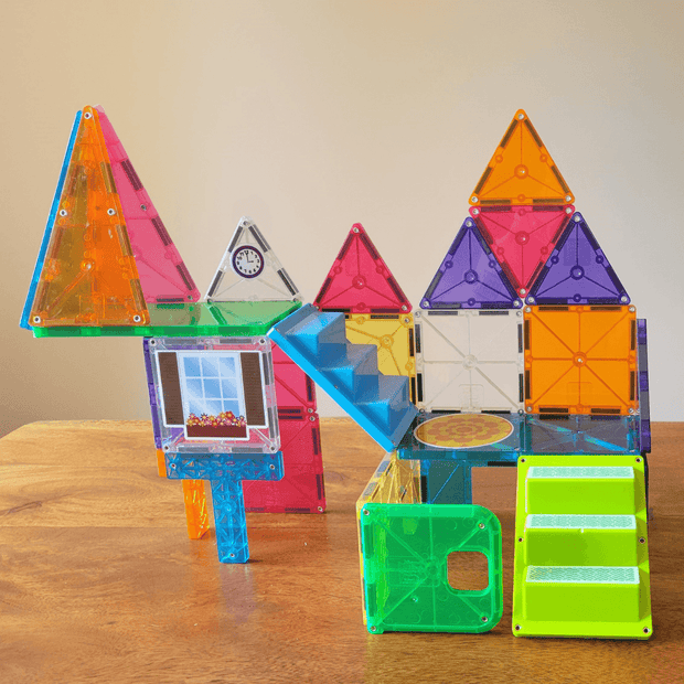 MAGNA-TILES House 28-Piece Magnetic Construction Set, The ORIGINAL Magnetic Building Brand - JNR Products