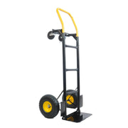 Black and Yellow Heavy Duty HT1006BK-YL Hand Truck Dual Purpose 2 Wheel Dolly Cart with 4 Wheel Push Cart Swivel Wheels and 330 Lbs Capacity - Ideal for Moving Warehouse Garden and G - JNR Products