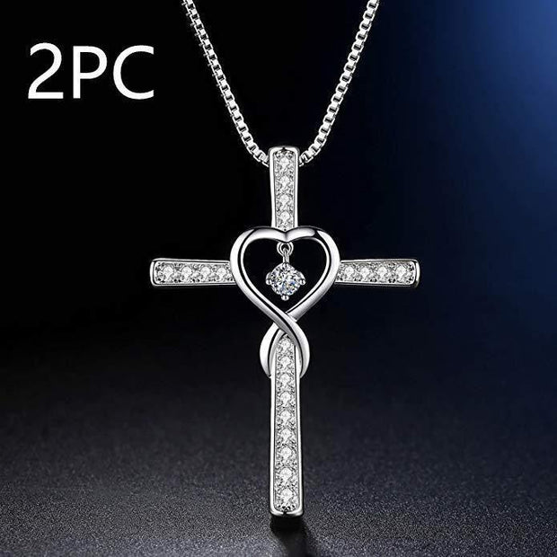 Fashion Cross Religious Belief Inlaid Zircon Pendant - JNR Products