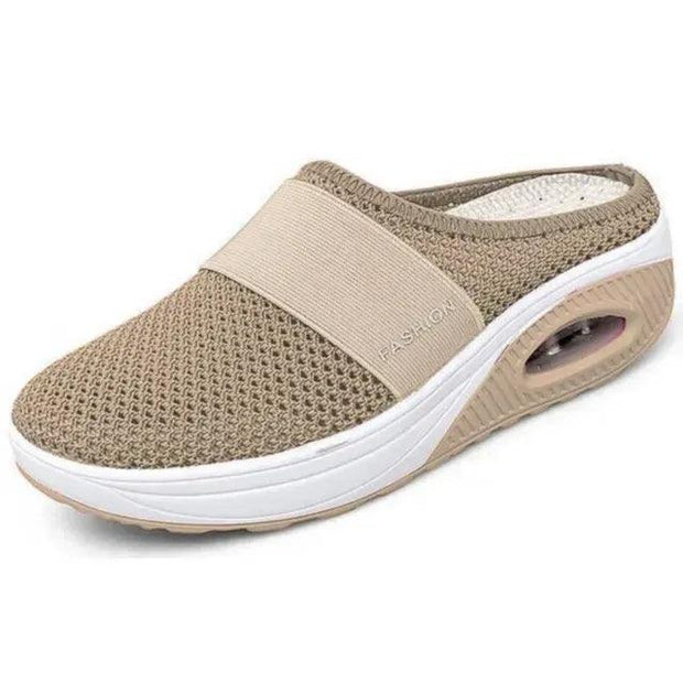 Women Walking Shoes Air Cushion Slip-On Orthopedic Diabetic Ladies Platform Mules Mesh Lightweight Slipper Wedge Female Sneaker - JNR Products