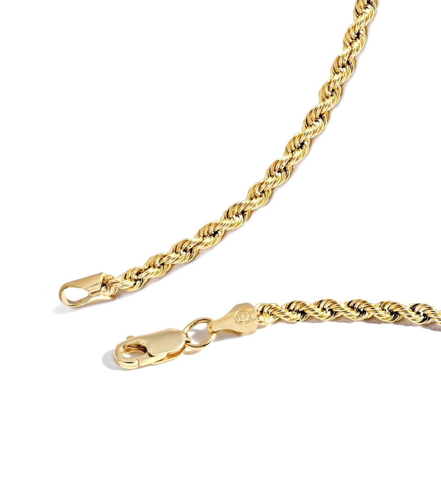 Jewelry Atelier Gold Chain Necklace Collection - 14K Solid Yellow Gold Filled Rope Chain Necklaces for Women and Men with Different Sizes (2.1mm, 2.7mm, or 3.8mm) - JNR Products