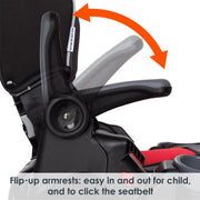 Folding High Back Booster Car Seat - Mars Red - Red - JNR Products