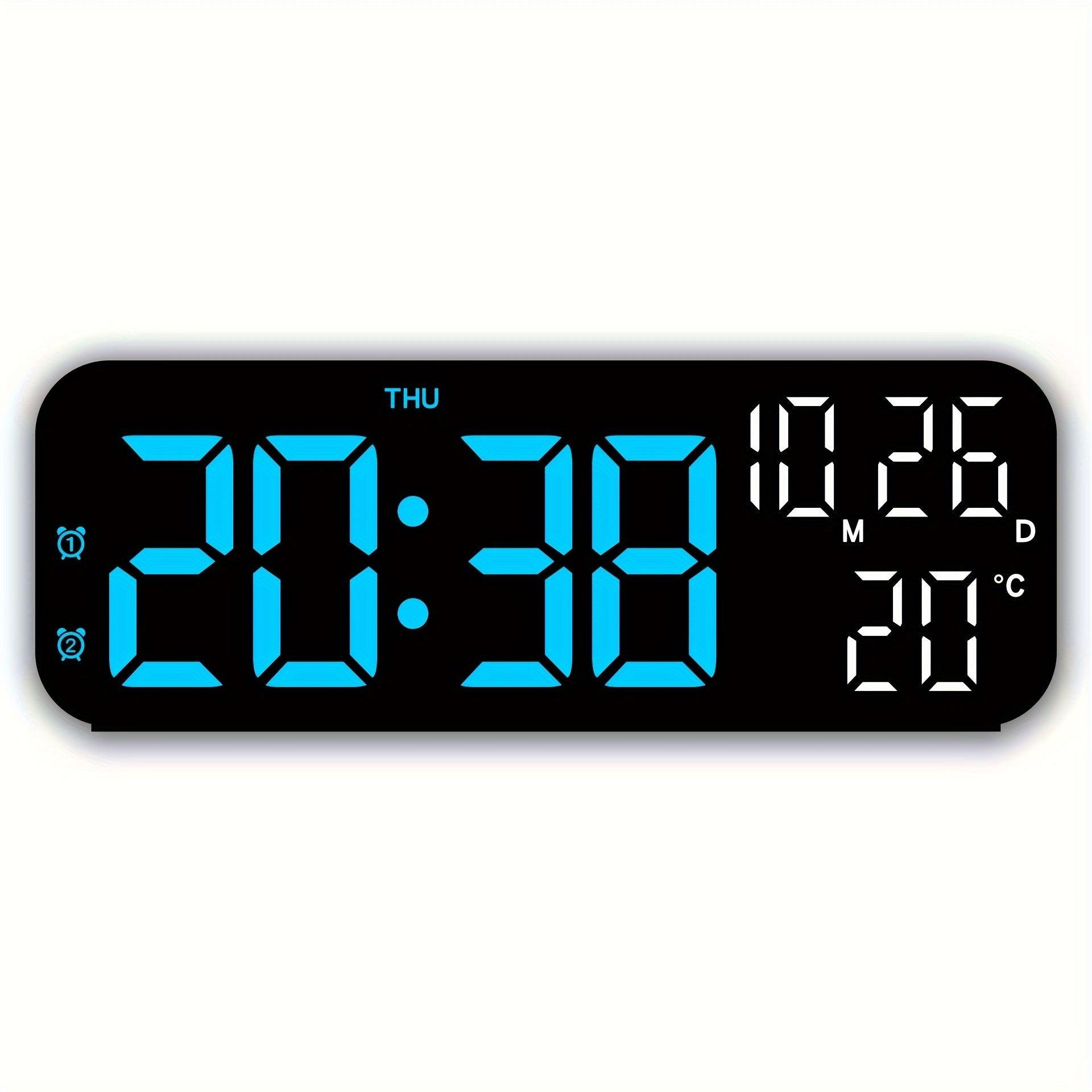 Luminous Large Screen LED Alarm Clock - Displays Week, Temperature, Humidity, and Timer - Perfect for Bedroom, Living Room, and Office Decoration with Modern Design - JNR Products