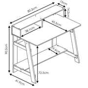 Furinno Engineered Wood Simplistic A Frame Computer Desk in Dark Walnut - JNR Products