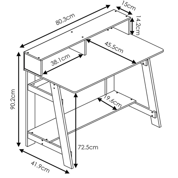 Furinno Engineered Wood Simplistic A Frame Computer Desk in Dark Walnut - JNR Products