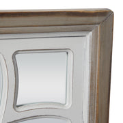 DecMode 30" x 30" White Carved Geometric Wall Mirror - JNR Products