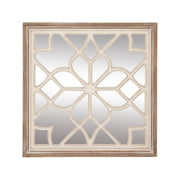 DecMode 30" x 30" White Carved Geometric Wall Mirror - JNR Products