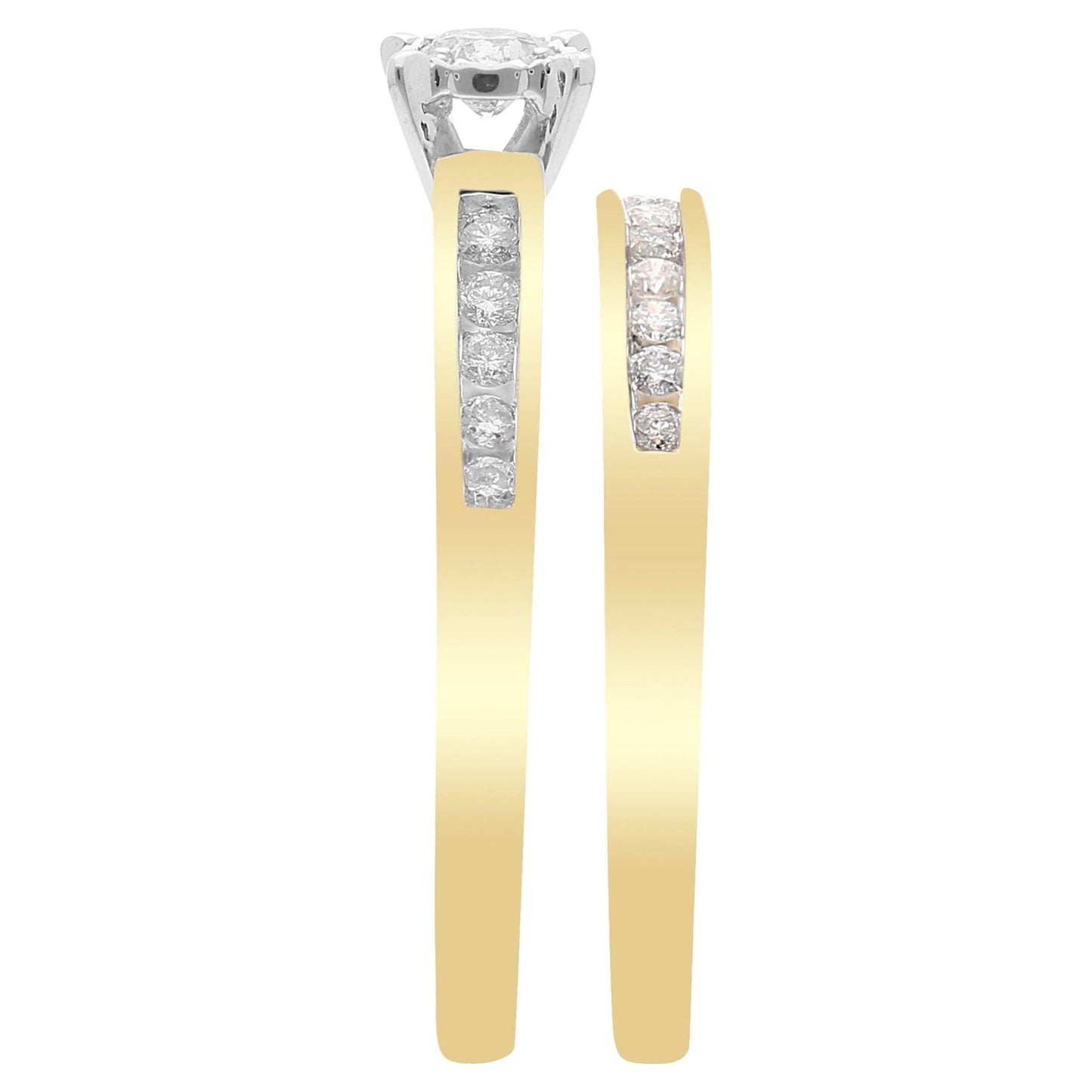 Forever Bride 10K Yellow Gold 1/2 CTTW Diamond Channel Bridal Set, Women, Adult - JNR Products