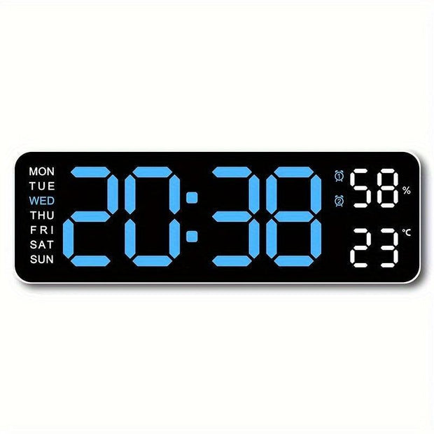 Luminous Large Screen LED Alarm Clock - Displays Week, Temperature, Humidity, and Timer - Perfect for Bedroom, Living Room, and Office Decoration with Modern Design - JNR Products