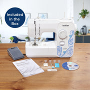 Brother LX3817 17-Stitch Portable Full-Size Sewing Machine, White - JNR Products