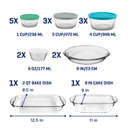 Anchor Hocking 30 Piece Glass Food Storage Containers & Glass Baking Dishes Set - JNR Products