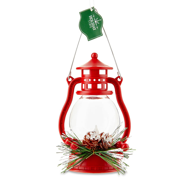 Red & Green LED Light Lantern Christmas Ornament, 4.72 in, 1 Count, by Holiday Time - JNR Products