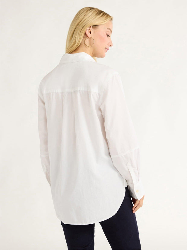 Free Assembly Women’s Button Front Boxy Cotton Tunic Shirt with Long Sleeves, Sizes XS-XXL - JNR Products