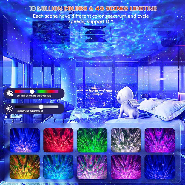 Star Projector,Galaxy Projector for Bedroom,Space Dog Projector with Bluetooth Speaker,21 Color Modes,White Noise,Remote & App Control,Night Light for Kids Adults Game Room Theater Ceiling Decor - JNR Products