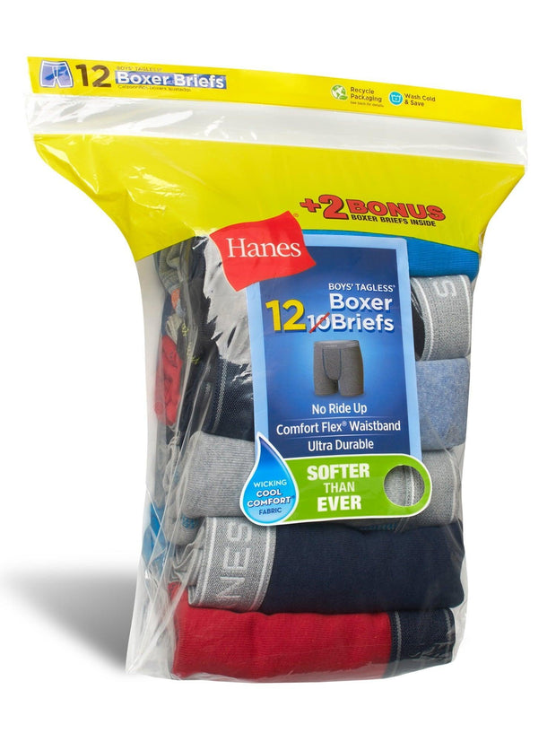 Hanes Comfort Flex Boys' Boxer Brief Underwear, 10+2 Bonus Pack - JNR Products