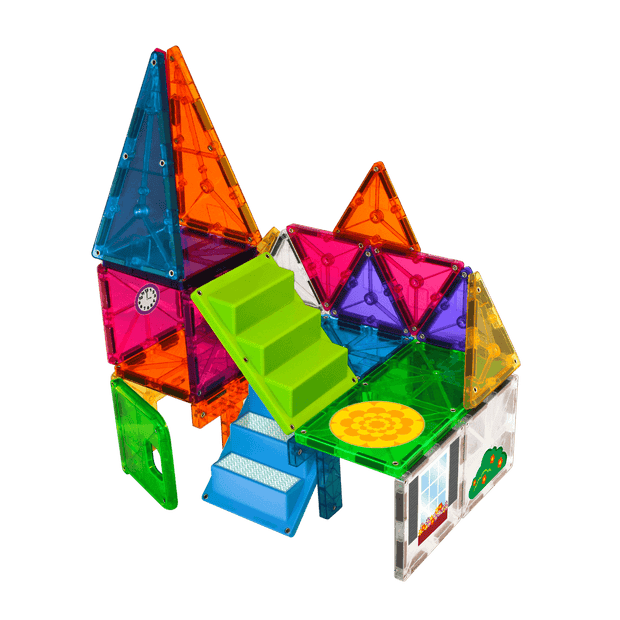 MAGNA-TILES House 28-Piece Magnetic Construction Set, The ORIGINAL Magnetic Building Brand - JNR Products