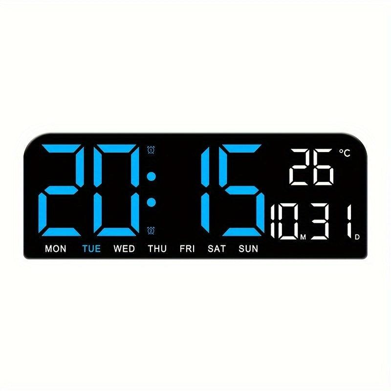 Luminous Large Screen LED Alarm Clock - Displays Week, Temperature, Humidity, and Timer - Perfect for Bedroom, Living Room, and Office Decoration with Modern Design - JNR Products