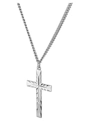 Brilliance Fine Jewelry Sterling Silver Latin Cross on Stainless Necklace, 24" - JNR Products